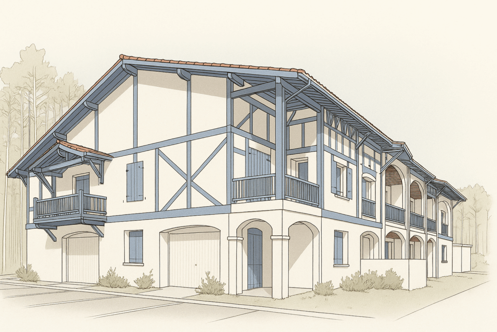 dessin de la résidence pour l'habitat inclusif à Sanguinet